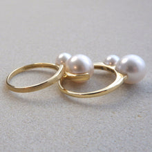 画像をギャラリービューアに読み込む, siro 9mm&6mm Akoya Pearl Ring