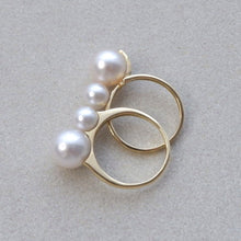 画像をギャラリービューアに読み込む, siro 9mm&6mm Akoya Pearl Ring