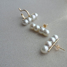 画像をギャラリービューアに読み込む, siro Akoya twin x twin pearl  Ear Cuff